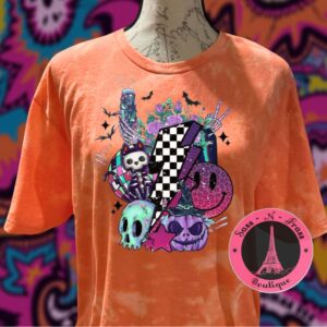 spooky smile bleached t shirt