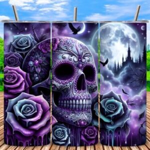 sugar skull moon tumbler