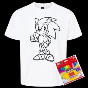 sonic kids coloring shirt with markers