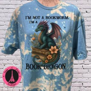 I'm a book dragon bleached t shirt