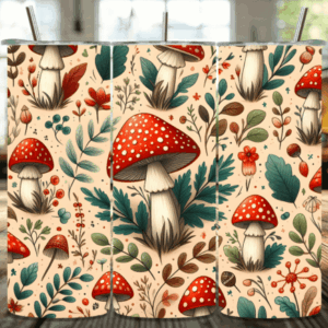 mushroom pattern tumbler