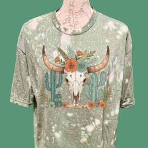 cow skull bleach t shirt