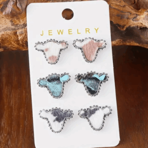 cowhide cuties earring set