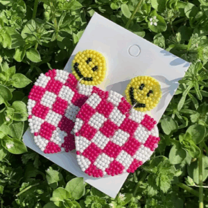 smile beaded earrings