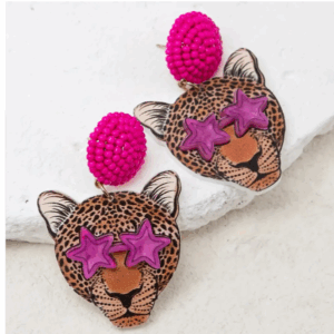 sassy  beaded cat earrings