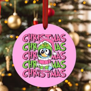grinchy bluey ornament