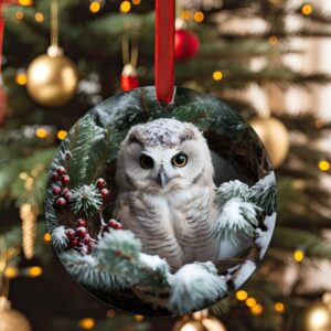 snow owl ornament