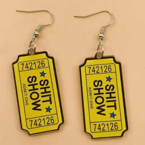 ticket earrings