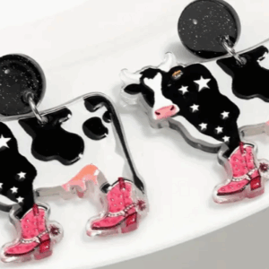 cowgirl cow earrings
