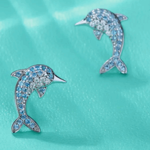 dolphin rhinestone earrings