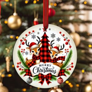 merry christmas reindeer ornament