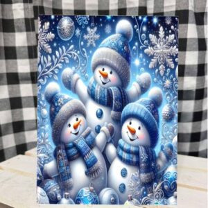 snowmen metal sign