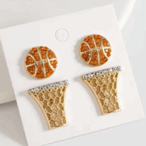 basketball earrings 2 pairs
