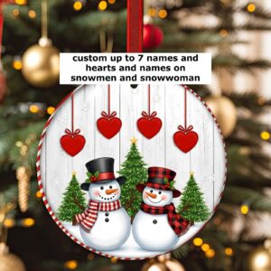 customized family snowman ornament