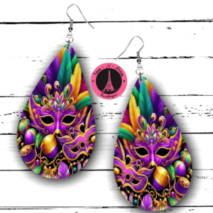 mardi mask earrings
