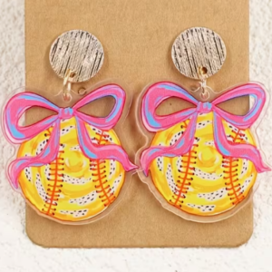 softball earrings