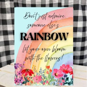 Rainbow metal sign