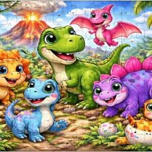 Dino kids puzzle with bag