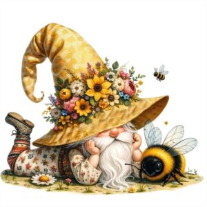 Bee gnome diamond painting