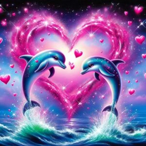 dolphin love diamond painting