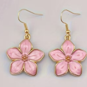 dainty pink flower earrings
