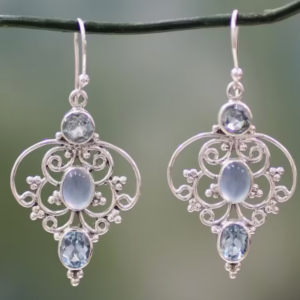 sparkling scroll earrings