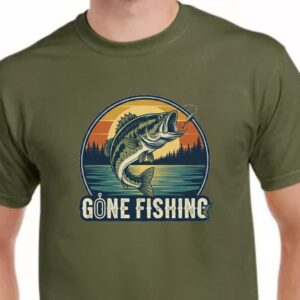 Gone fishing t shirt