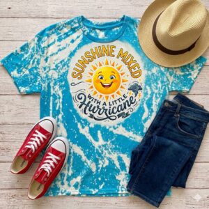 Sunshine mixed with hurricane bleached t shirt