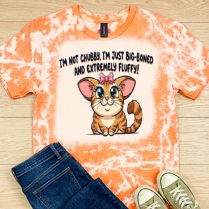 I'm not chubby bleached t shirt