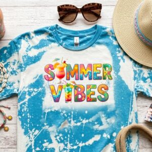summer vibes bleached t shirt