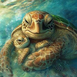 turtle mommy diamond painting