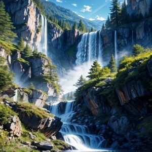 high waterfalls diamond painting