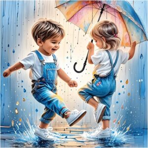 playing in the rain diamond painting