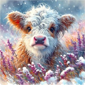 snow cow diamond painting