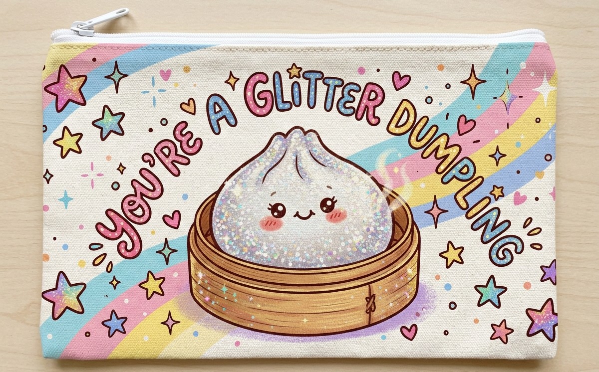 You're a glitter dumpling bag