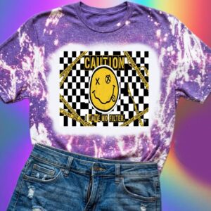 caution bleached t shirt