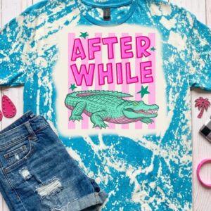After While Crocodile Bleached T shirt
