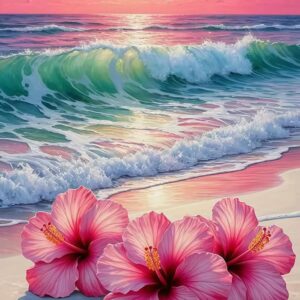 Flower beach diamond painting kit