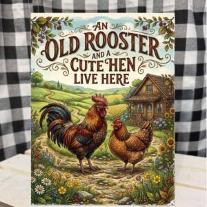 an old rooster sign