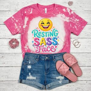 resting sass face bleached t shirt
