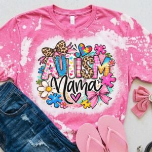 autism mama bleached t shirt