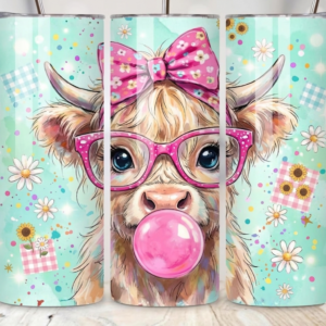 Sweet pea cow tumbler
