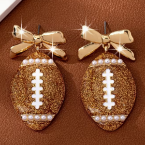football bling earrings