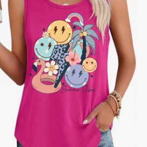 retro summer smiles tank top