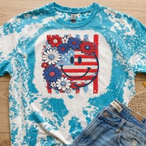 USA smile bleached t shirt