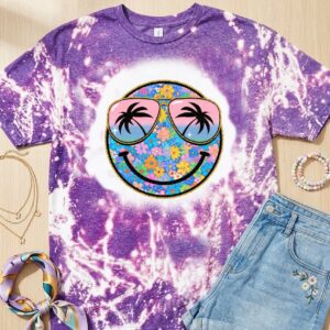 summer smiling bleached t shirt
