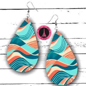 peach waves earrings