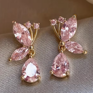 rhinestone butterfly earrings