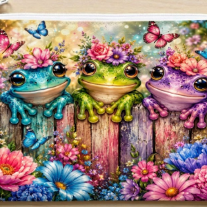 frogs on a fence bag