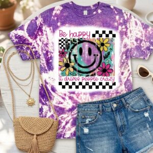Be happy bleached t shirt
